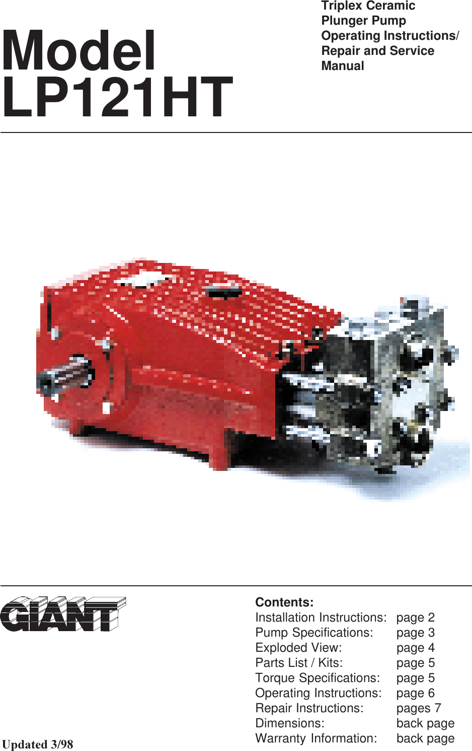 Giant Water Pump Lp121Ht Users Manual 8_5x11