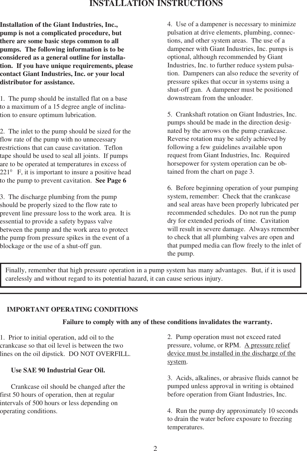 Page 2 of 8 - Giant Giant-Giant-Water-Pump-Lp121Ht-Users-Manual- LP121HT 8_5x11  Giant-giant-water-pump-lp121ht-users-manual