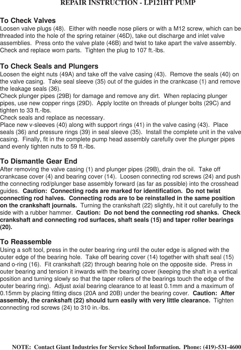 Page 7 of 8 - Giant Giant-Giant-Water-Pump-Lp121Ht-Users-Manual- LP121HT 8_5x11  Giant-giant-water-pump-lp121ht-users-manual