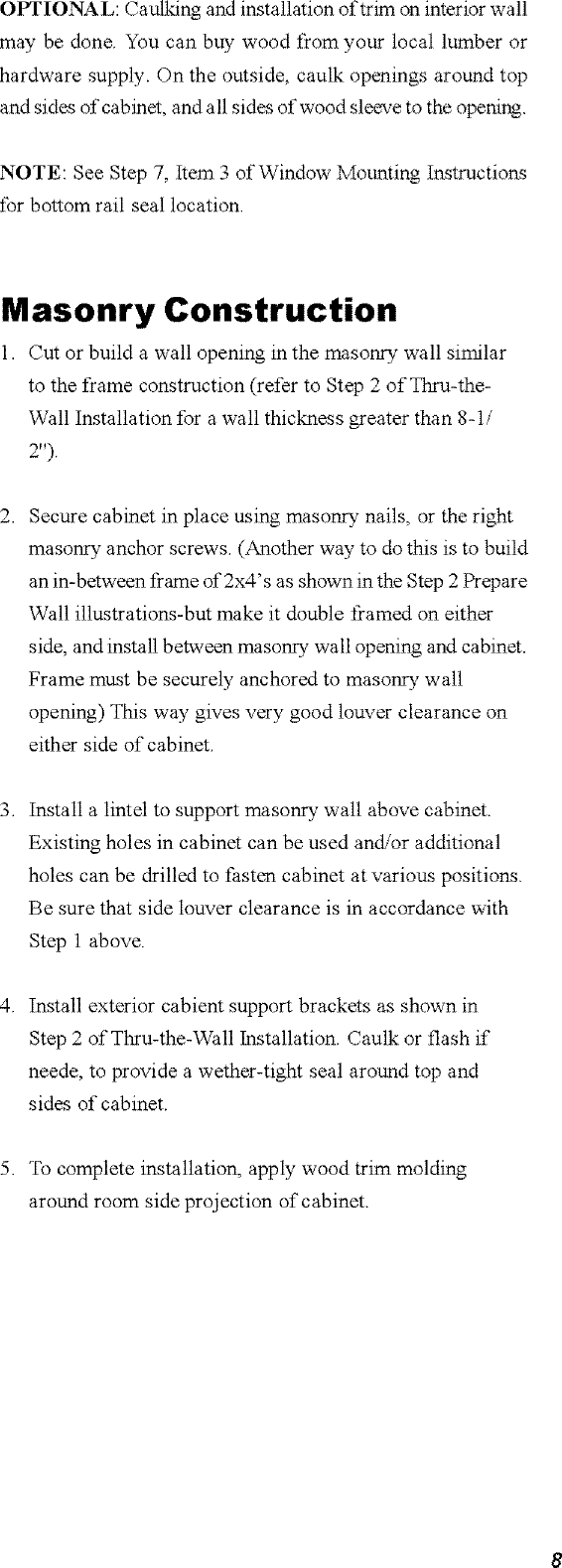 Page 8 of 8 - Gibson GAM154Q1A1 User Manual  GIBSON/AIR CONDITIONER - Manuals And Guides L0607166