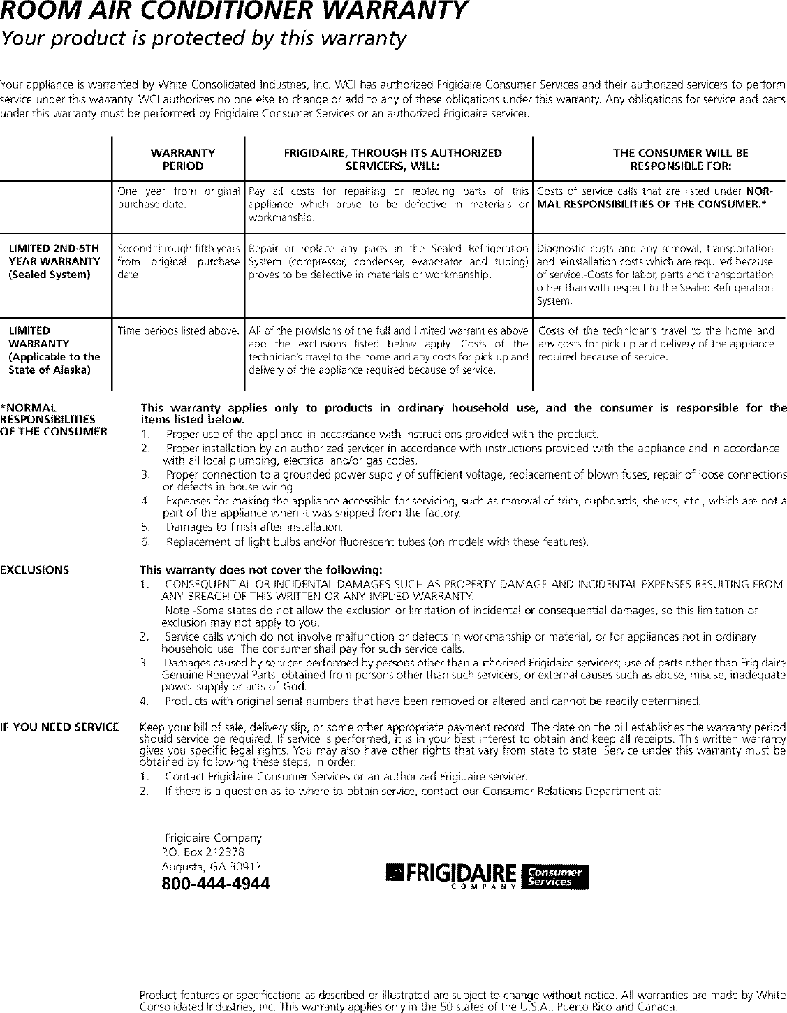 Page 2 of 9 - Gibson GAS154J1A1 User Manual  AIR CONDITIONER - Manuals And Guides L0111061