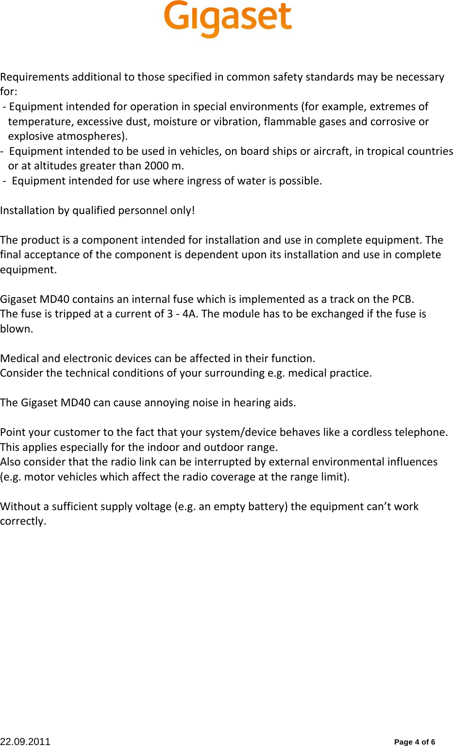 Gigaset Communications Md Dect Module User Manual Installation Guide