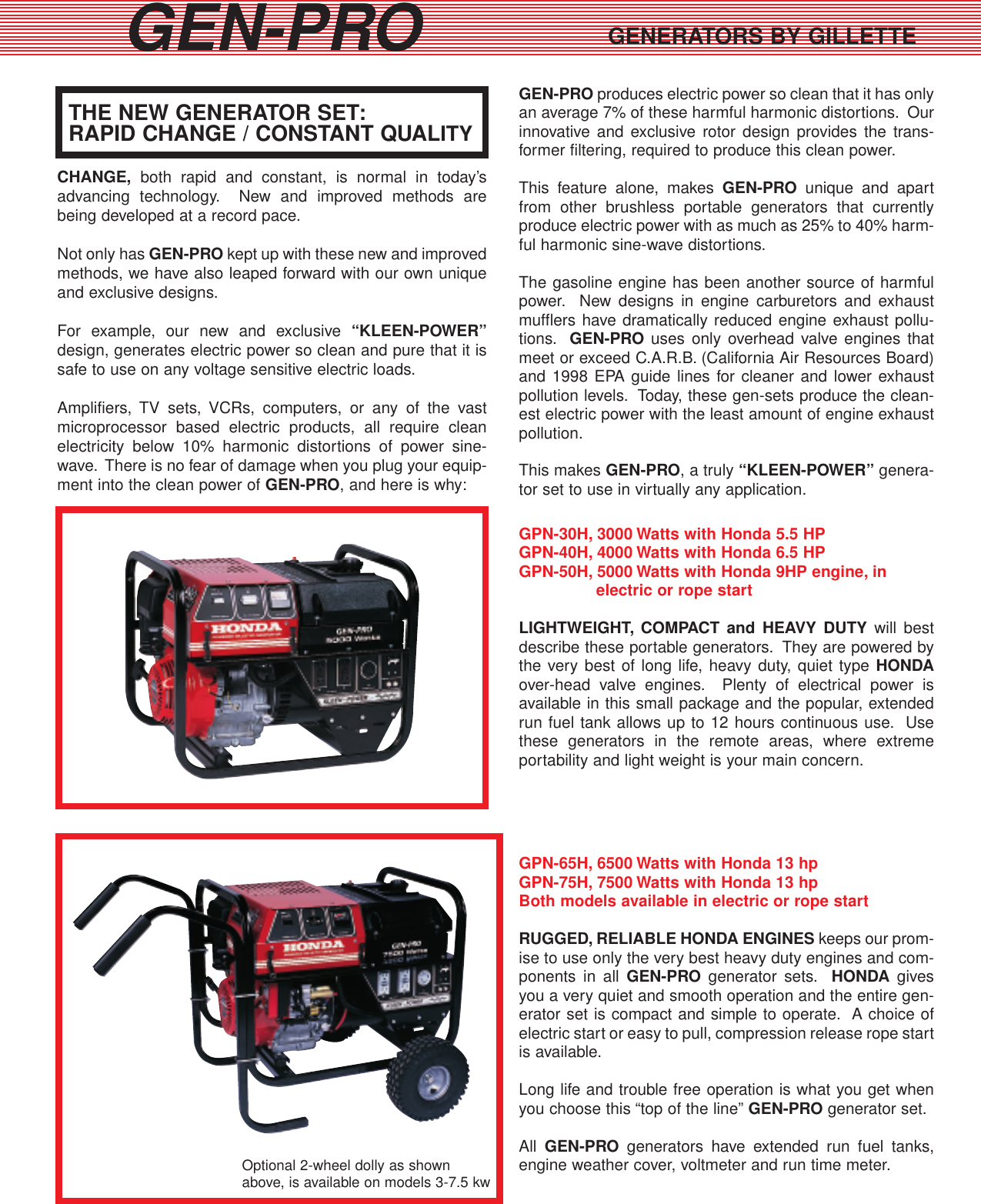 Page 2 of 6 - Gillette Gillette-Portable-Generators-Users-Manual- Gen-Pro 2  Gillette-portable-generators-users-manual