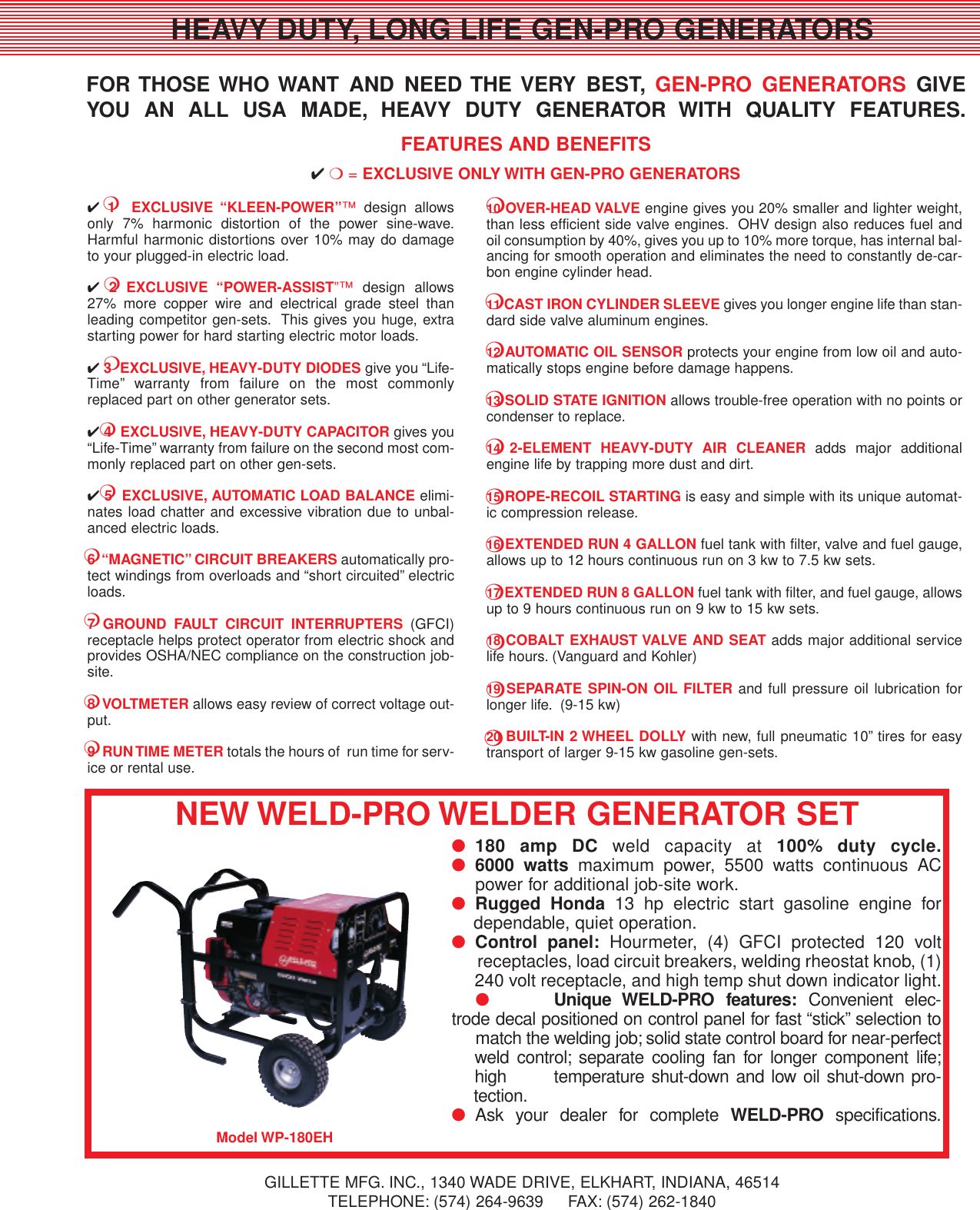 Page 5 of 6 - Gillette Gillette-Portable-Generators-Users-Manual- Gen-Pro 2  Gillette-portable-generators-users-manual