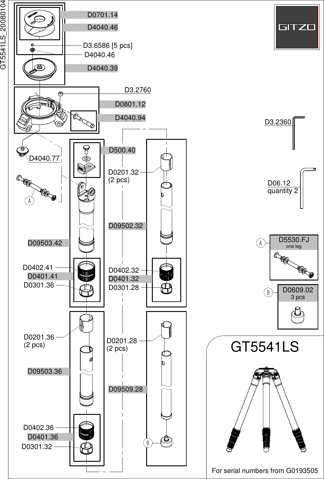 Page 1 of 1 - Gitzo Gitzo-Gt5541Ls-Users-Manual- GT5541LS_20080104.dft  Gitzo-gt5541ls-users-manual