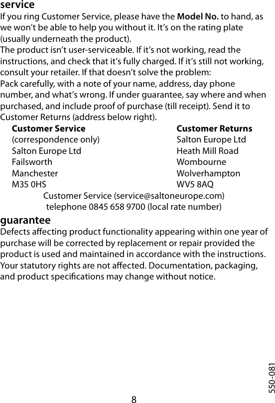 Page 8 of 8 - Gizzmo-Electronics Gizzmo-Electronics-Freedom-Sw112-Dvb-Users-Manual- Gizzmo-electronics-freedom-sw112-dvb-users-manual