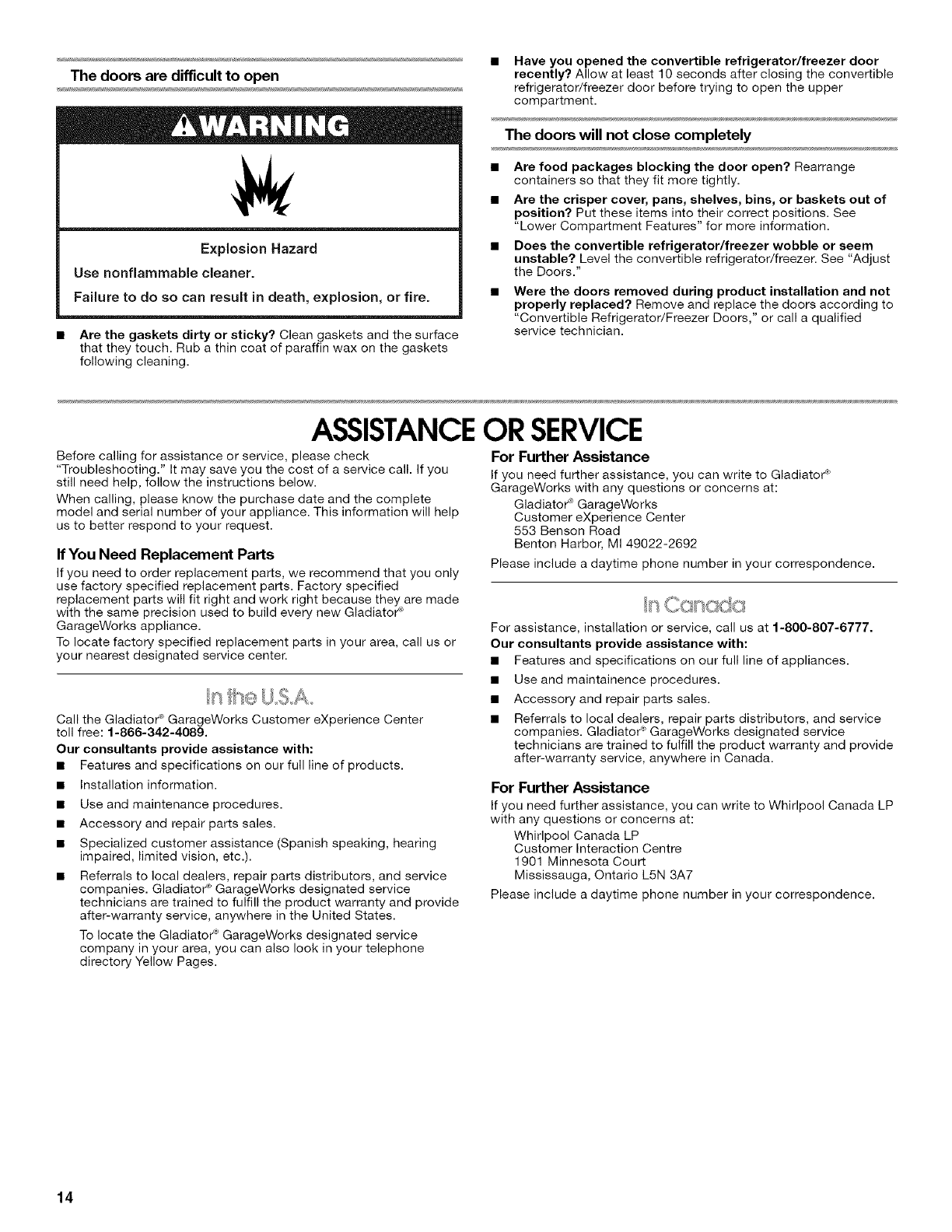 Gladiator Gafz21xxrk02 User Manual T M Freezerator Manuals And Guides L0710347