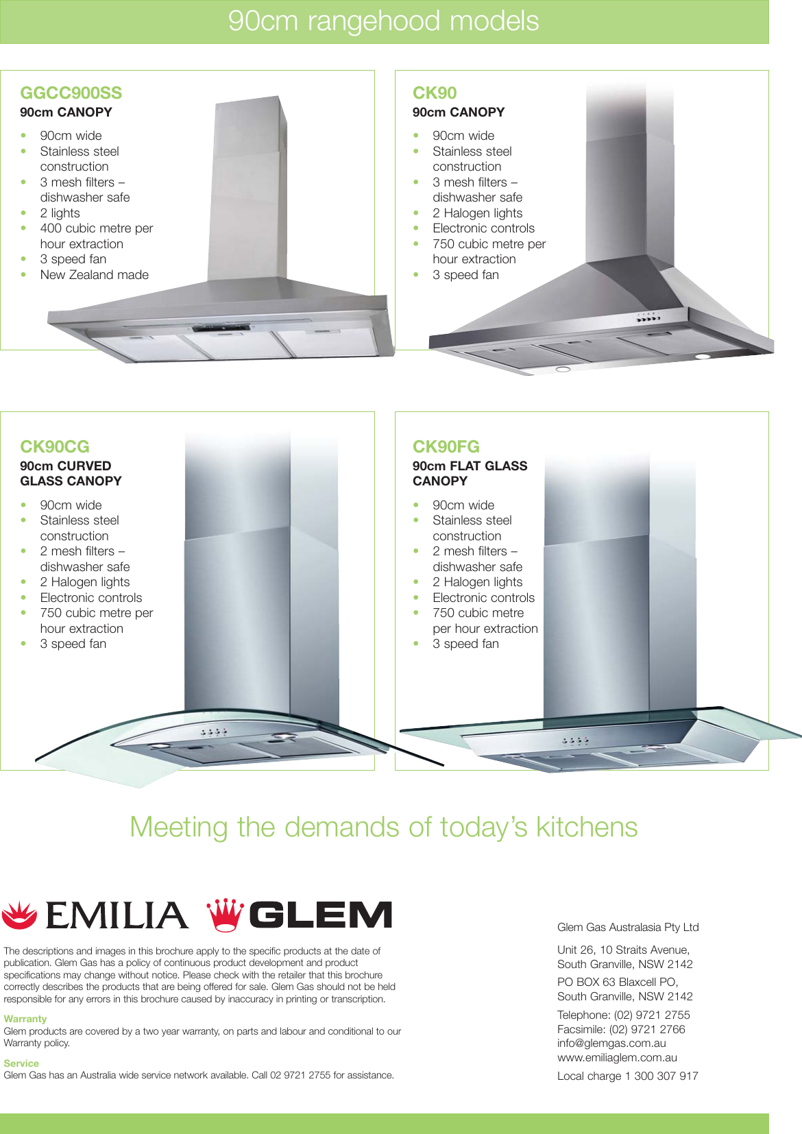 Page 2 of 2 - Glem-Gas-Emilia Glem-Gas-Emilia-Ck60-Users-Manual- 13496 Emilia Rangehood Flyer  Glem-gas-emilia-ck60-users-manual