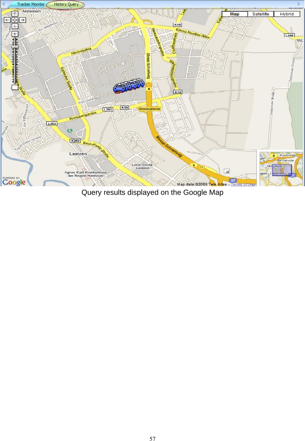  Query results displayed on the Google Map  57