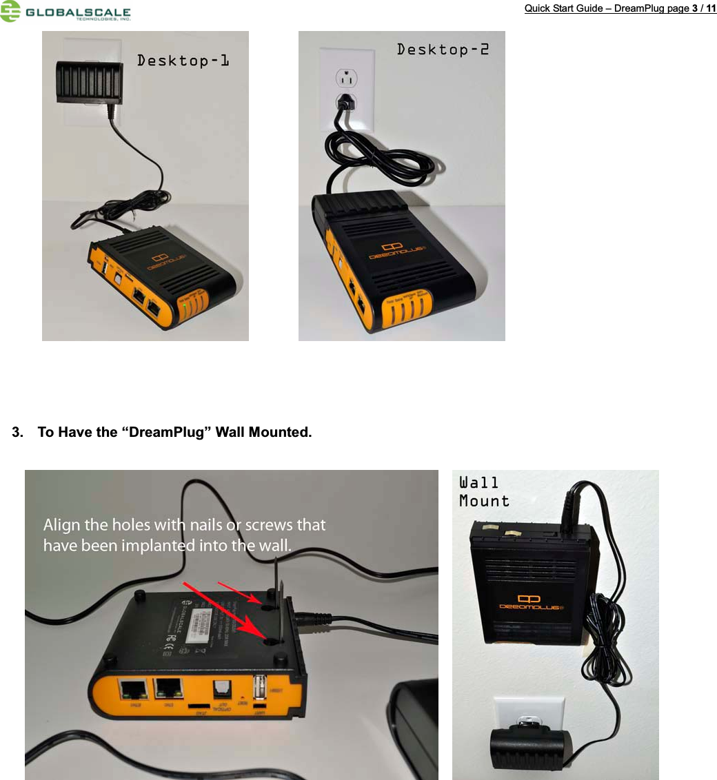 Quick Start Guide – DreamPlug page 3/113. To Have the “DreamPlug” Wall Mounted.