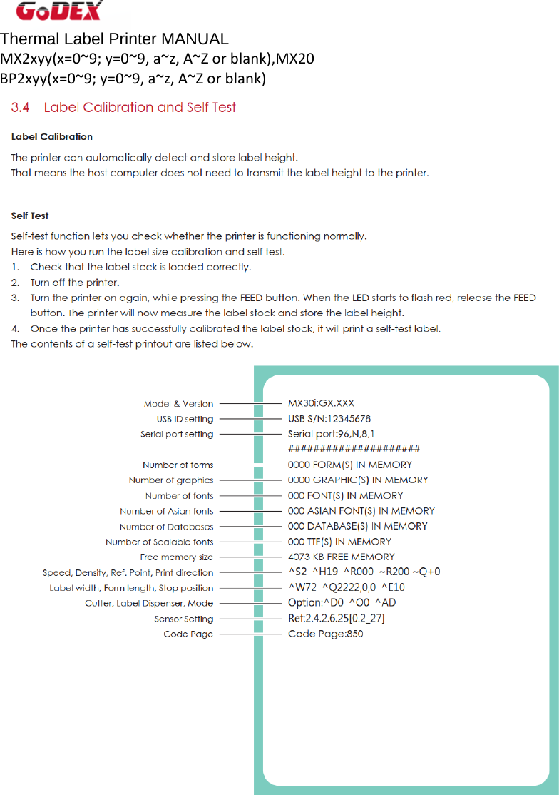 Thermal Label Printer MANUAL MX2xyy(x=0~9;y=0~9,a~z,A~Zorblank),MX20BP2xyy(x=0~9;y=0~9,a~z,A~Zorblank)