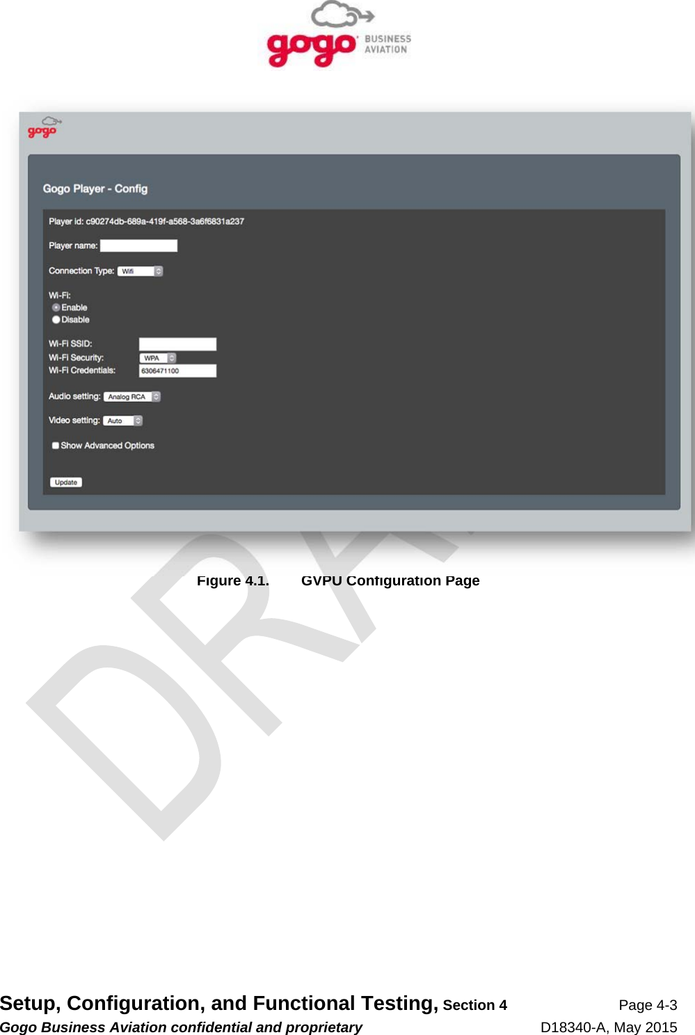   Setup, Configuration, and Functional Testing, Section 4 Page 4-3 Gogo Business Aviation confidential and proprietary   D18340-A, May 2015  Figure 4.1.  GVPU Configuration Page 