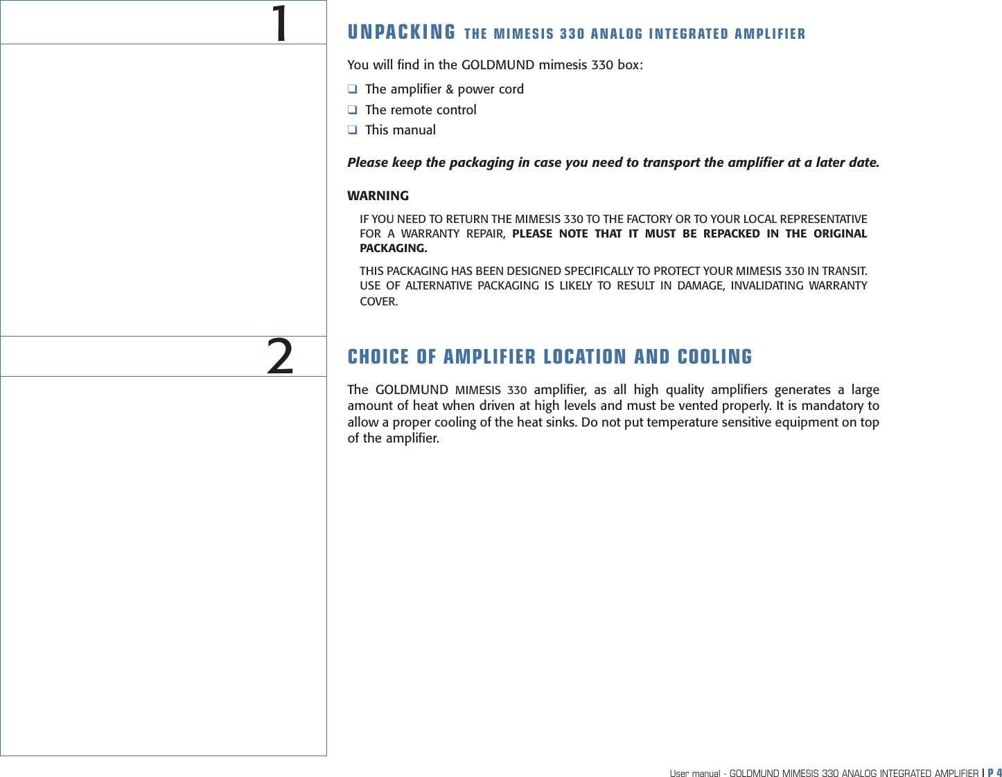 Page 5 of 12 - Goldmund Goldmund-Mimesis-330-Users-Manual- Mise En  Goldmund-mimesis-330-users-manual