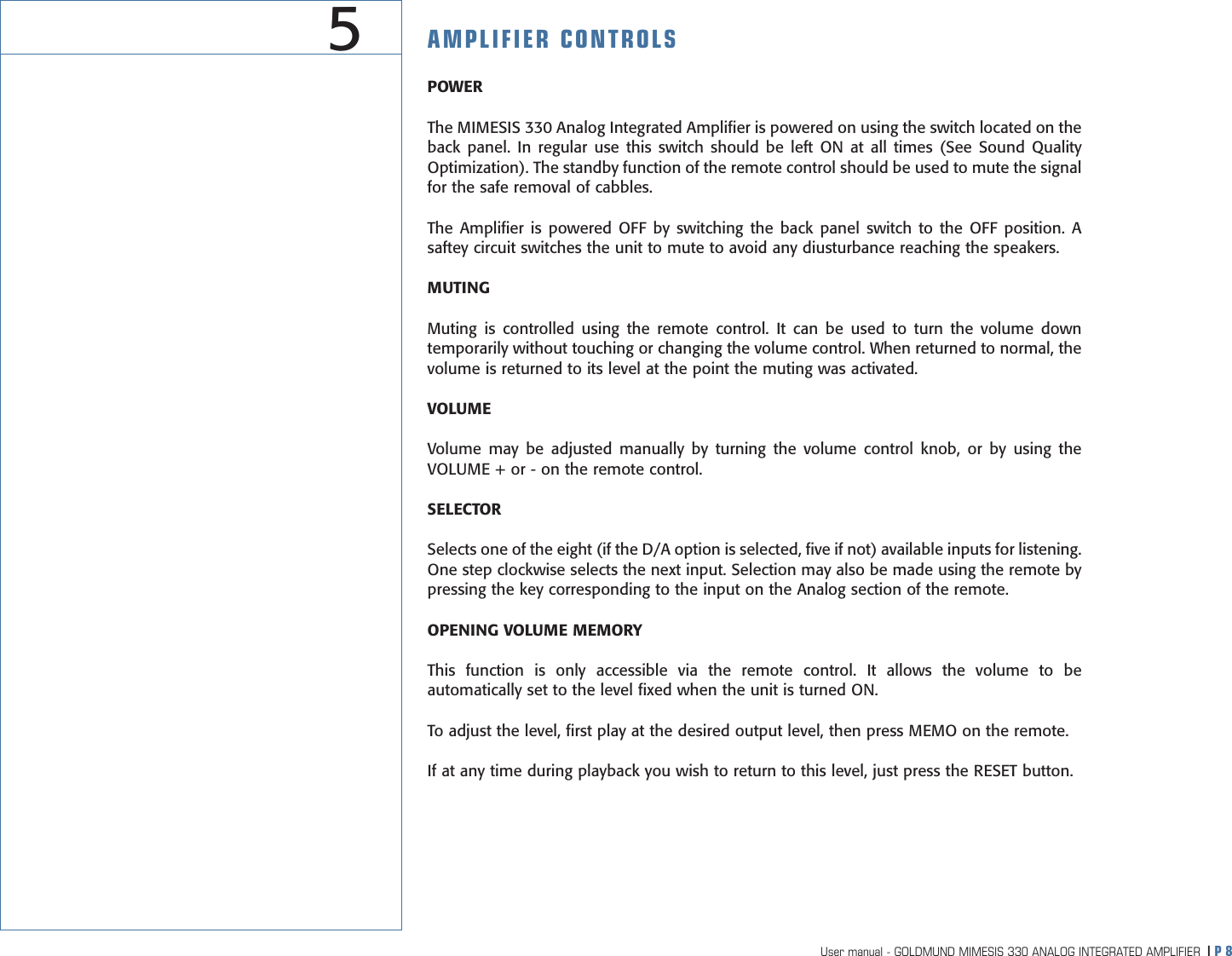 Page 9 of 12 - Goldmund Goldmund-Mimesis-330-Users-Manual- Mise En  Goldmund-mimesis-330-users-manual