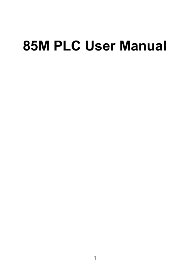  1  85M PLC User Manual        