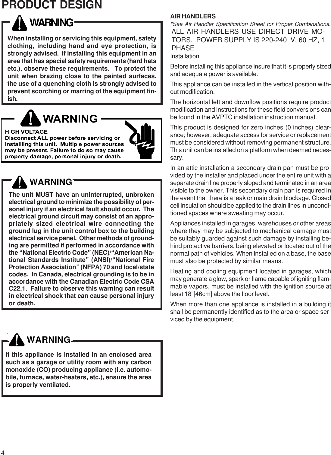 Page 4 of 10 - Goodman-Mfg Goodman-Mfg-Avptc183014-Users-Manual-  Goodman-mfg-avptc183014-users-manual