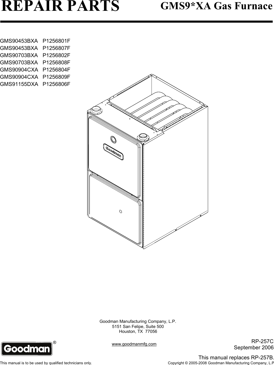 Page 1 of 11 - Goodman-Mfg Goodman-Mfg-Gms90453Bxa-Parts-List- ManualsLib - Makes It Easy To Find Manuals Online!  Goodman-mfg-gms90453bxa-parts-list