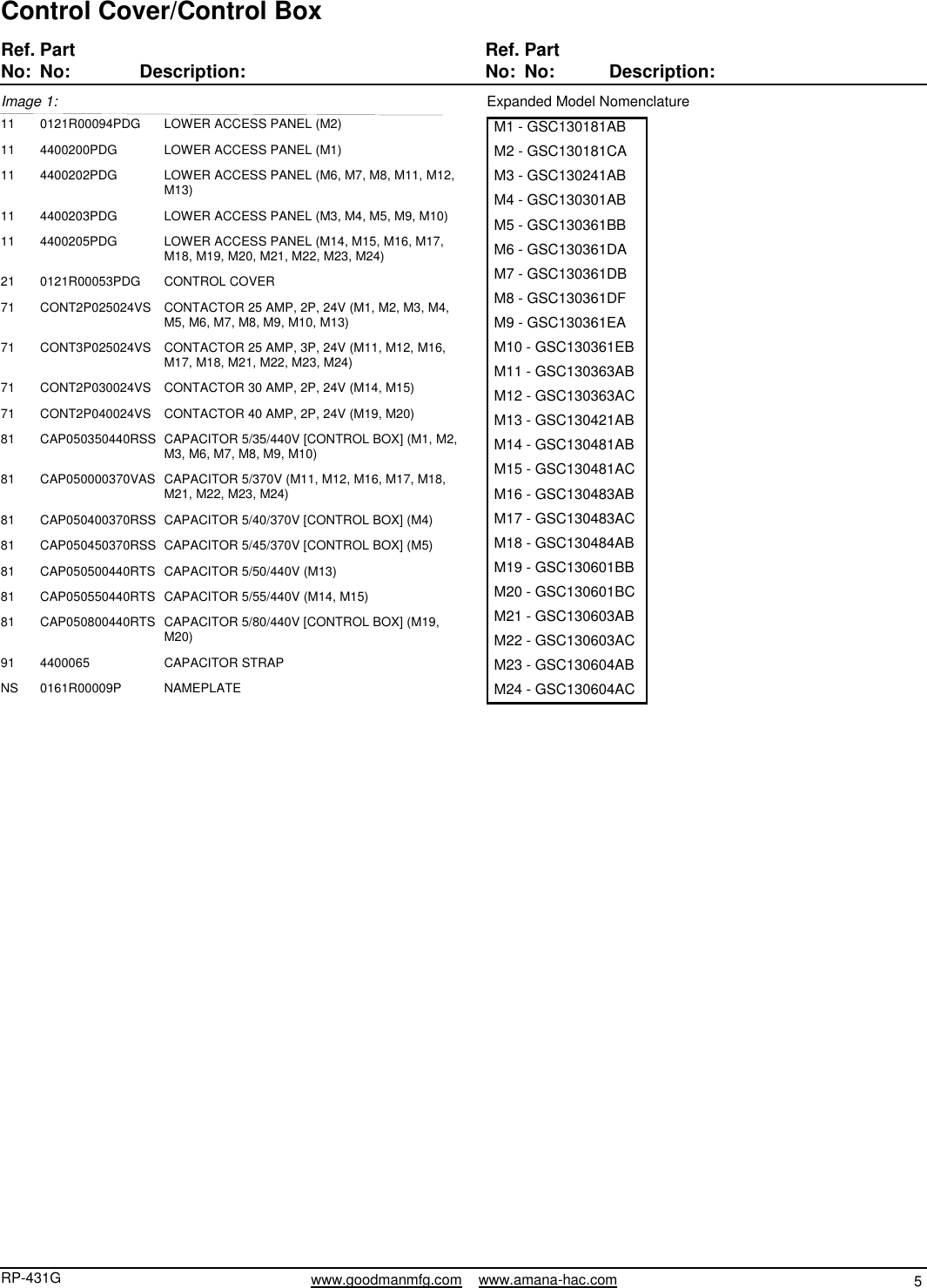 Page 5 of 9 - Goodman-Mfg Goodman-Mfg-Remote-Condensing-Units-Gsc13-Users-Manual- RPT - Parts Manual Cover  Goodman-mfg-remote-condensing-units-gsc13-users-manual