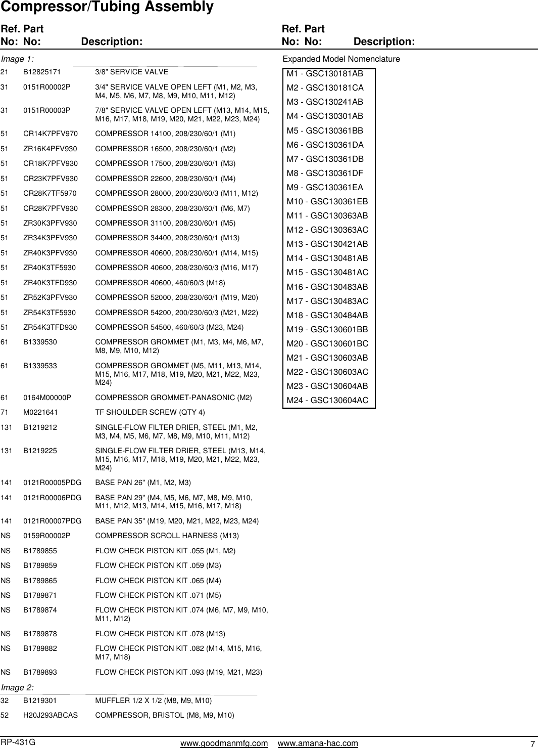 Page 7 of 9 - Goodman-Mfg Goodman-Mfg-Remote-Condensing-Units-Gsc13-Users-Manual- RPT - Parts Manual Cover  Goodman-mfg-remote-condensing-units-gsc13-users-manual