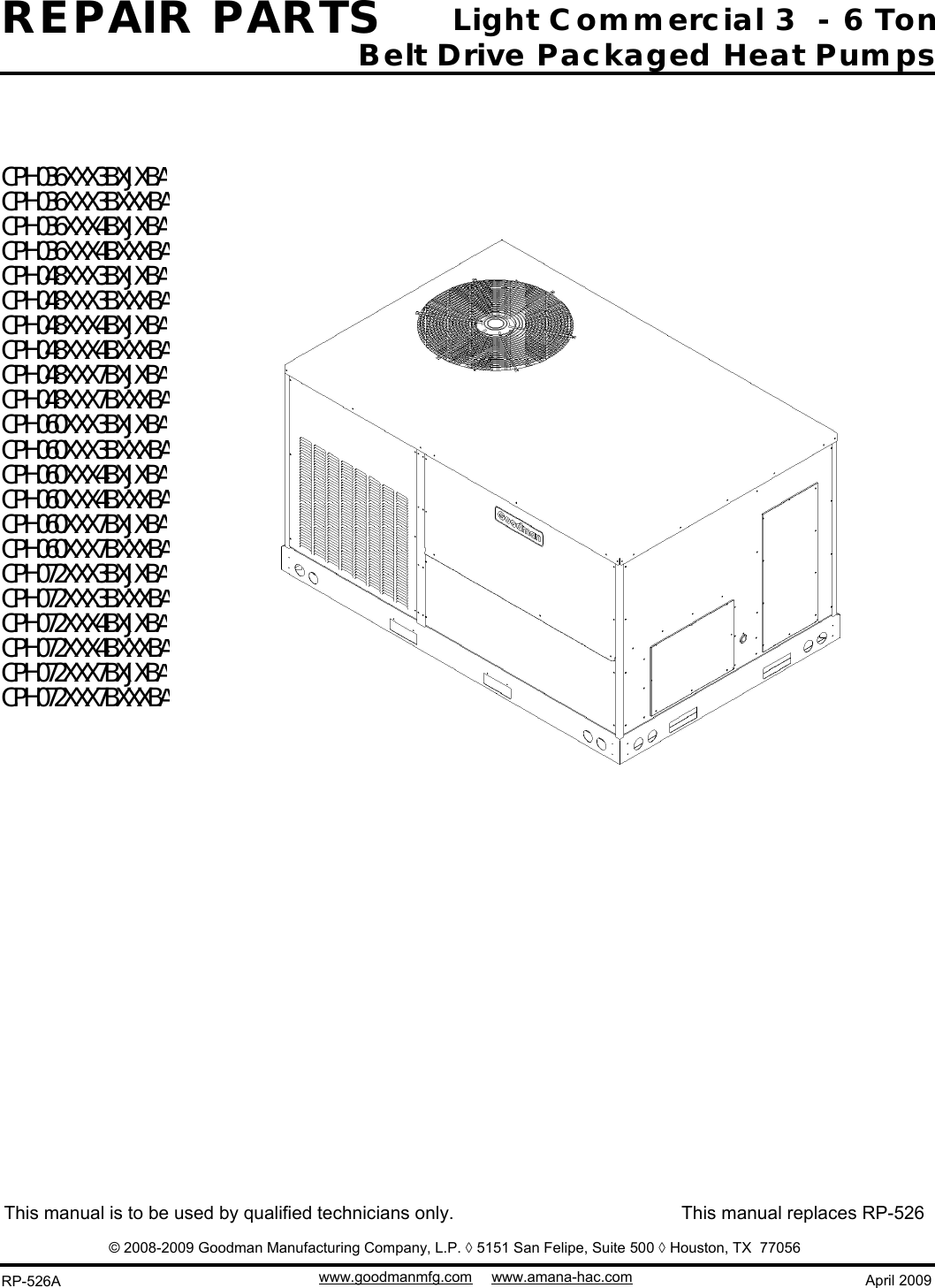 Goodman Mfg Rp 526A Users Manual