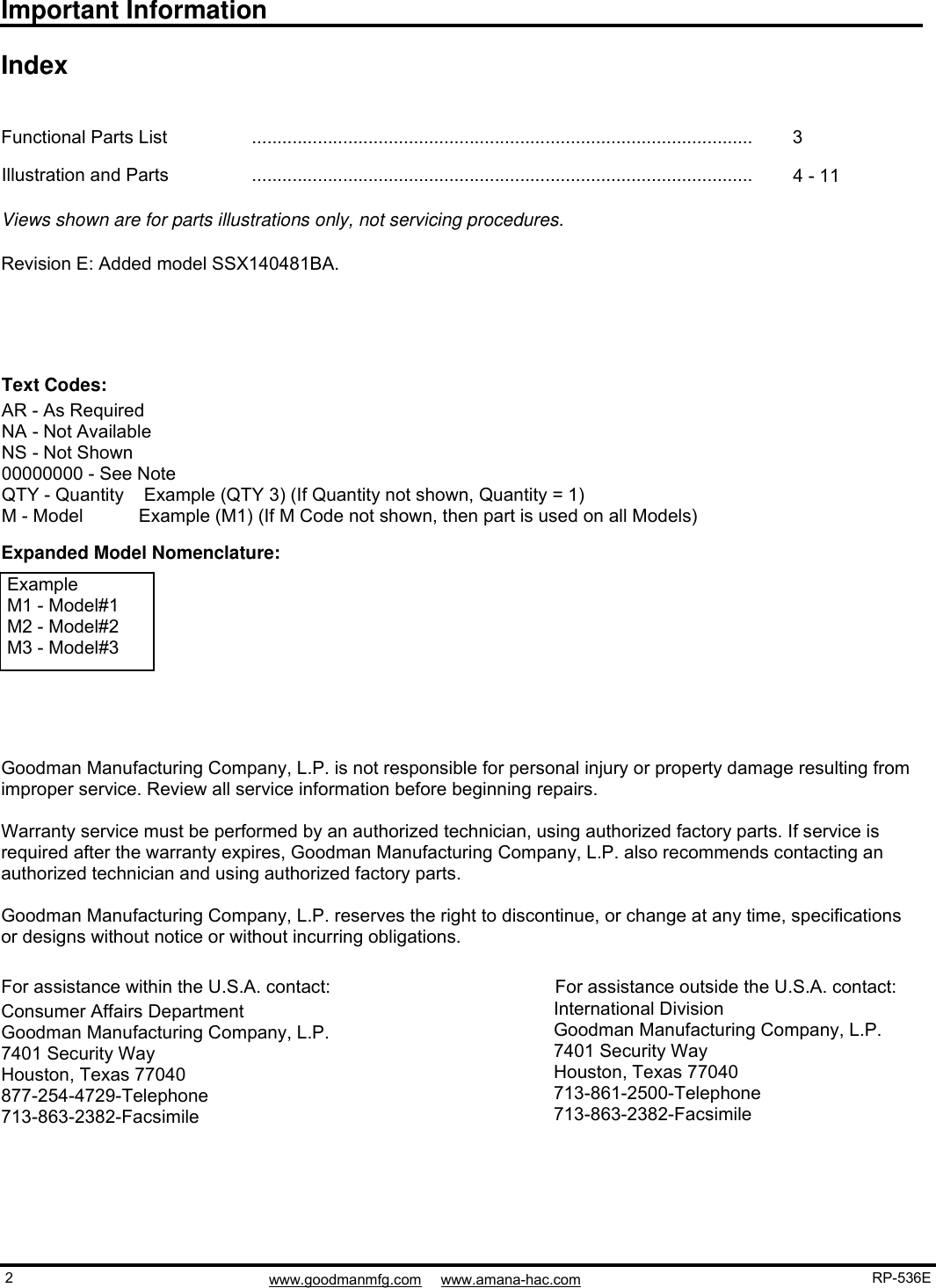 Page 2 of 12 - Goodman-Mfg Goodman-Mfg-Sx14-R-410A-Users-Manual-  Goodman-mfg-sx14-r-410a-users-manual