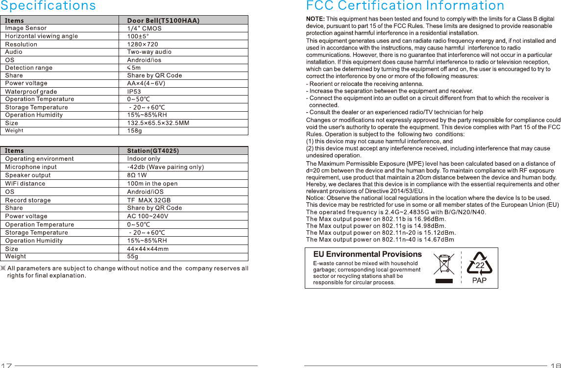 Page 10 of Gospell Smarthome Electronic GT4025 WiFi Video Doorbell User Manual                      1