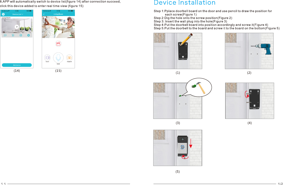 Page 7 of Gospell Smarthome Electronic GT4025 WiFi Video Doorbell User Manual                      1