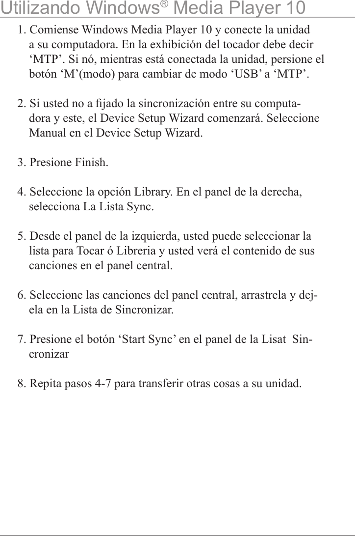 Page 7 of 8 - Gpx Gpx-512Mb-Users-Manual-  Gpx-512mb-users-manual