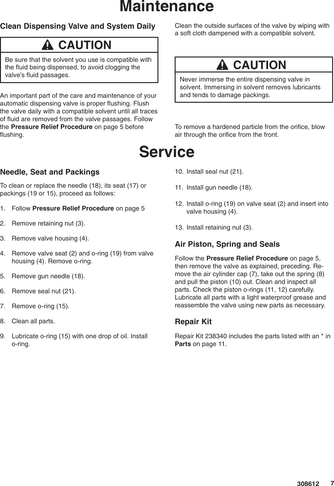Page 7 of 12 - Graco-Inc Graco-Inc-238338-Users-Manual- 308612D Bead Spray Gun Instructions-Parts List  Graco-inc-238338-users-manual