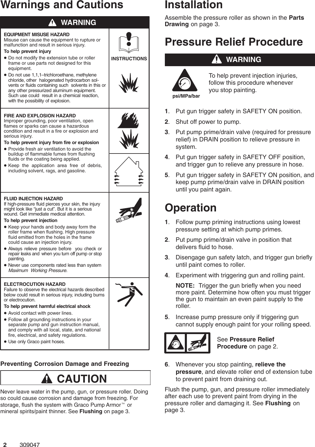 Page 2 of 4 - Graco-Inc Graco-Inc-243066-Users-Manual- 309047A Pressure Roller Instructions  Graco-inc-243066-users-manual