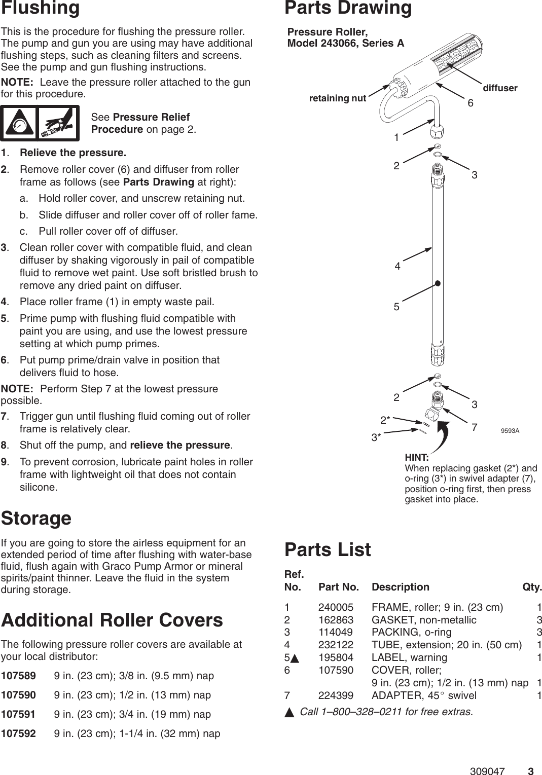 Page 3 of 4 - Graco-Inc Graco-Inc-243066-Users-Manual- 309047A Pressure Roller Instructions  Graco-inc-243066-users-manual