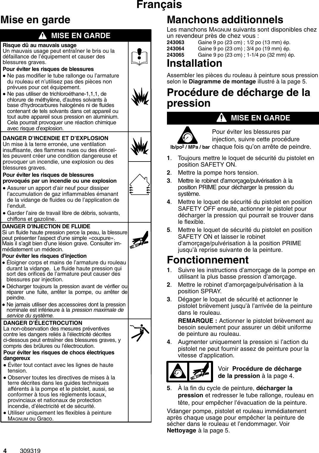 Page 4 of 8 - Graco-Inc Graco-Inc-309319-Users-Manual- 309319E, Pressure Roller, US English, French, And Spanish  Graco-inc-309319-users-manual