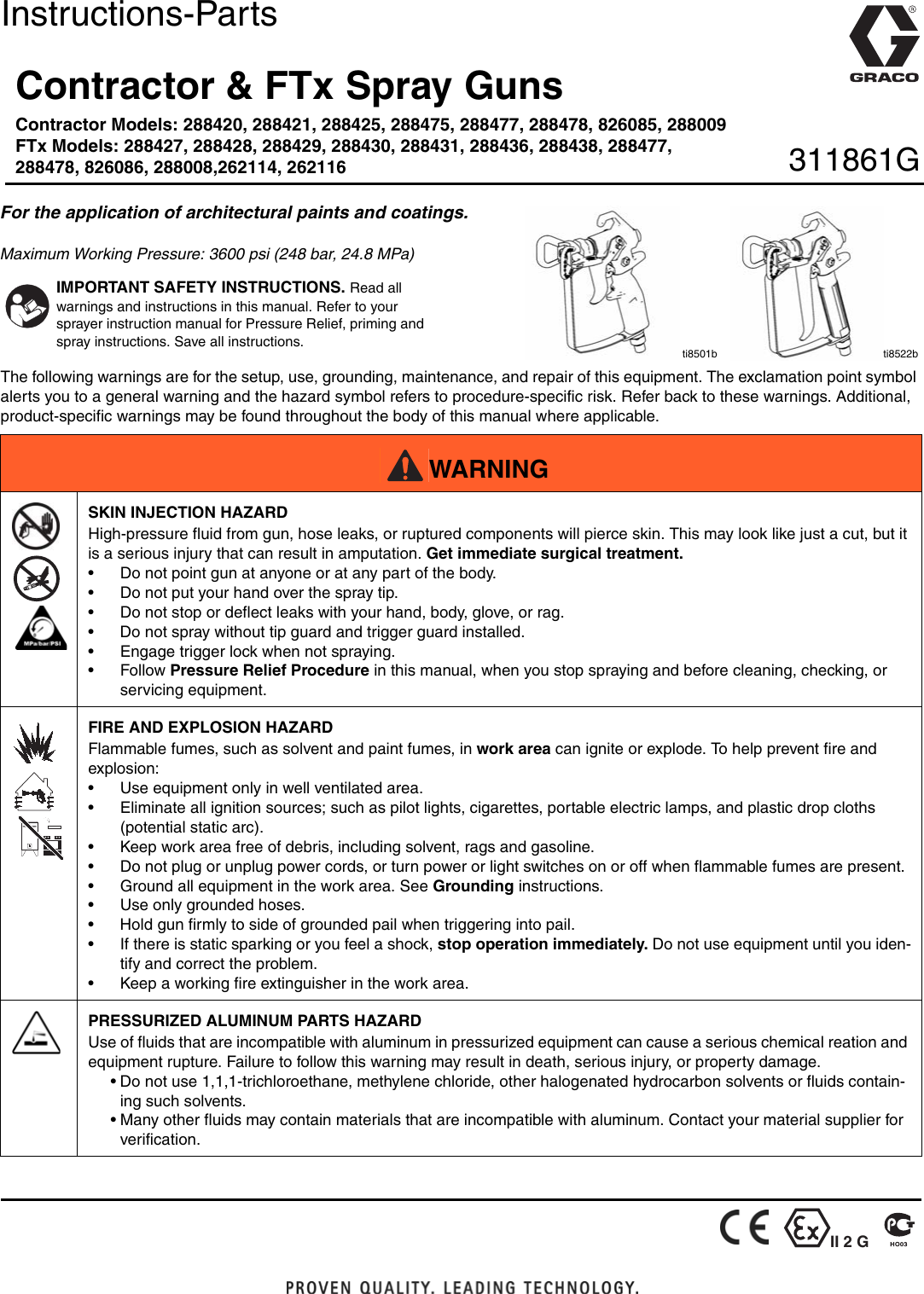 Page 1 of 4 - Graco-Inc Graco-Inc-311861G-Users-Manual- 311861G - Contractor And FTx Gun, English  Graco-inc-311861g-users-manual