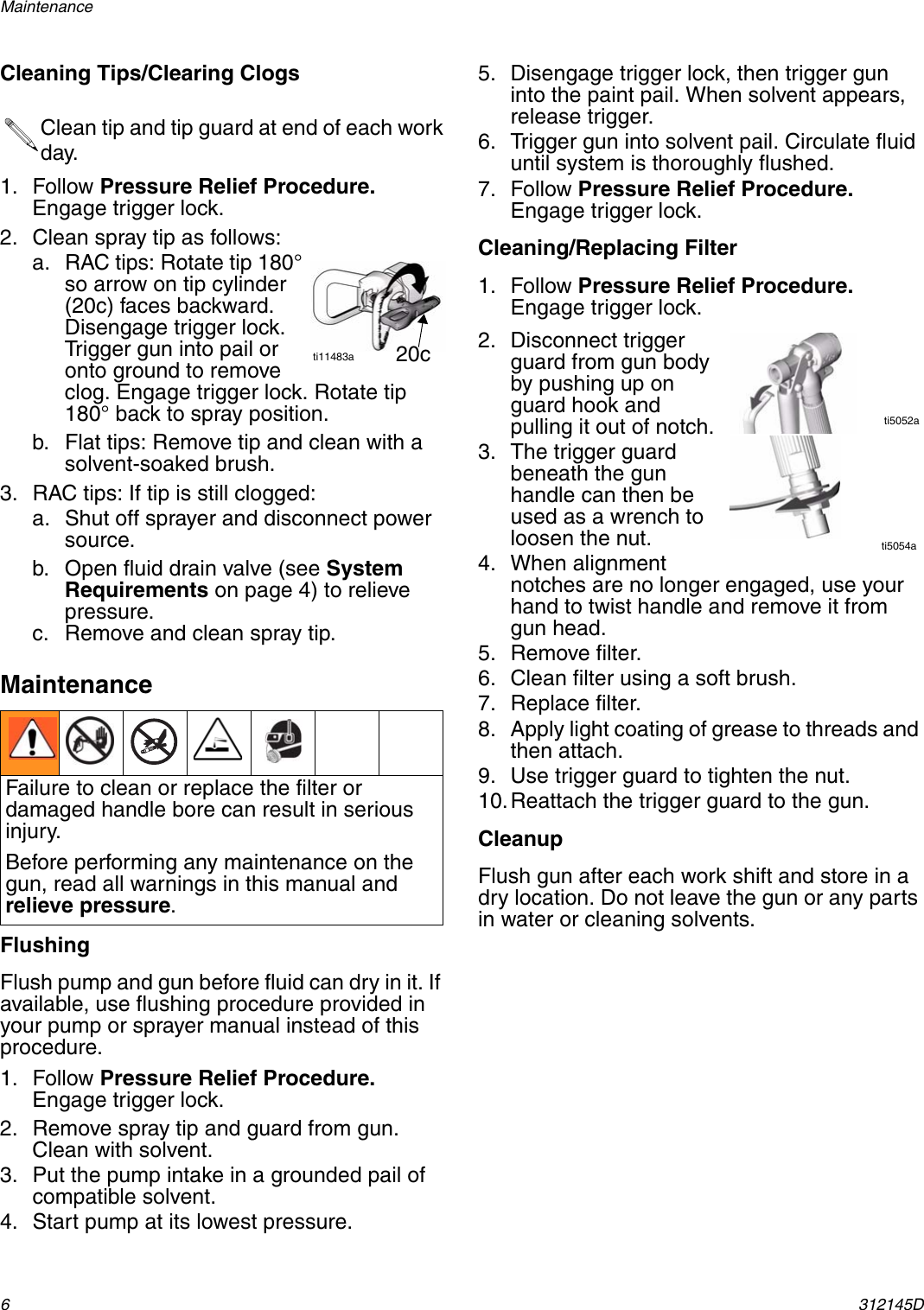 Page 6 of 12 - Graco-Inc Graco-Inc-312145D-Users-Manual- 312145D, XTR5 And XTR 7 Airless Spray Gun, English  Graco-inc-312145d-users-manual