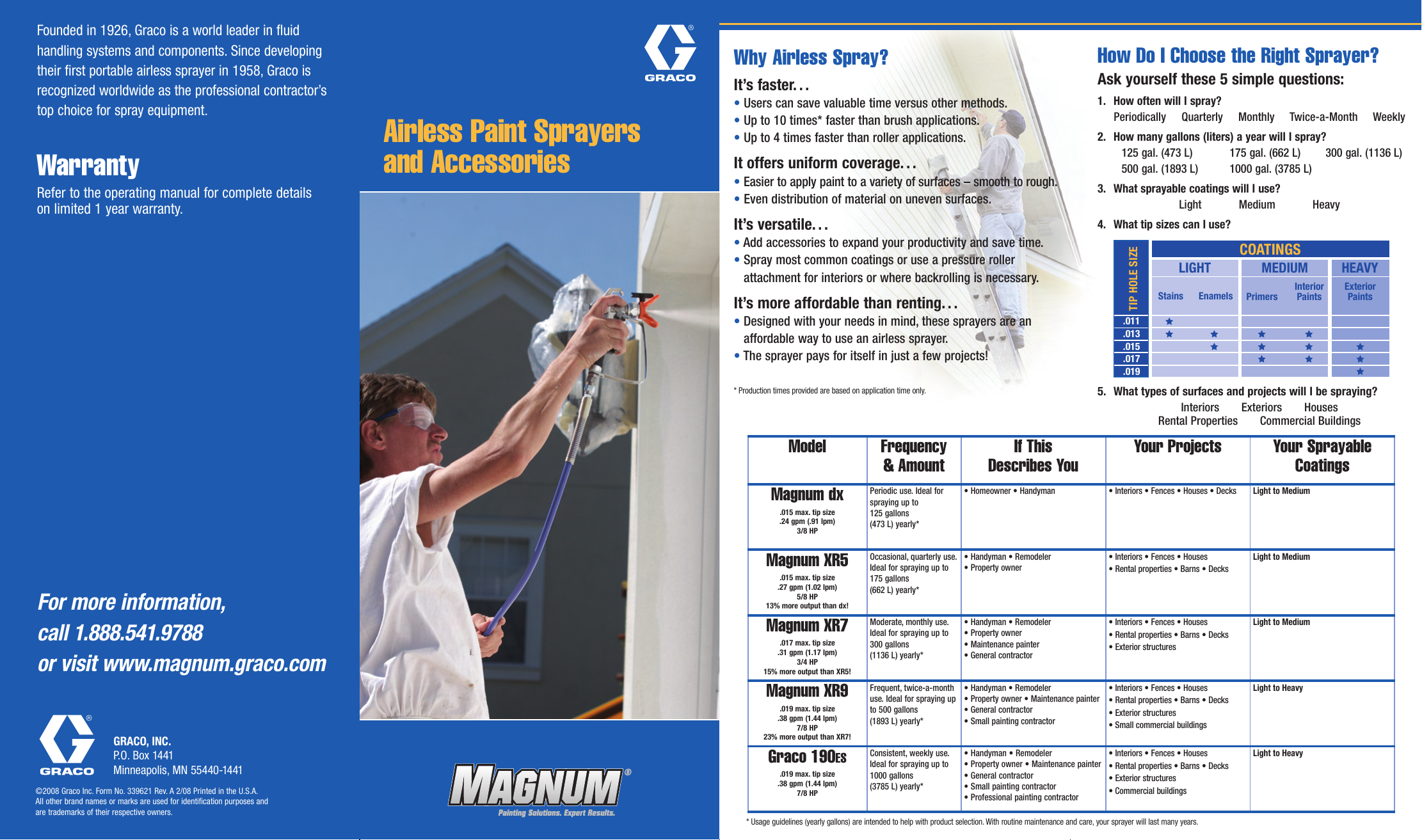 Graco Inc Magnum 190Es Users Manual 339621 Dx XR Brochure