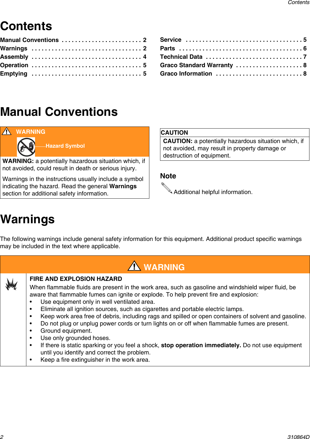 Page 2 of 8 - Graco 119577 310864D - 24-Gallon (90-Liter) Oil Ace, Instructions-Parts, English User Manual  To The E7066a8f-c3f3-4e29-902d-515cd6210a50