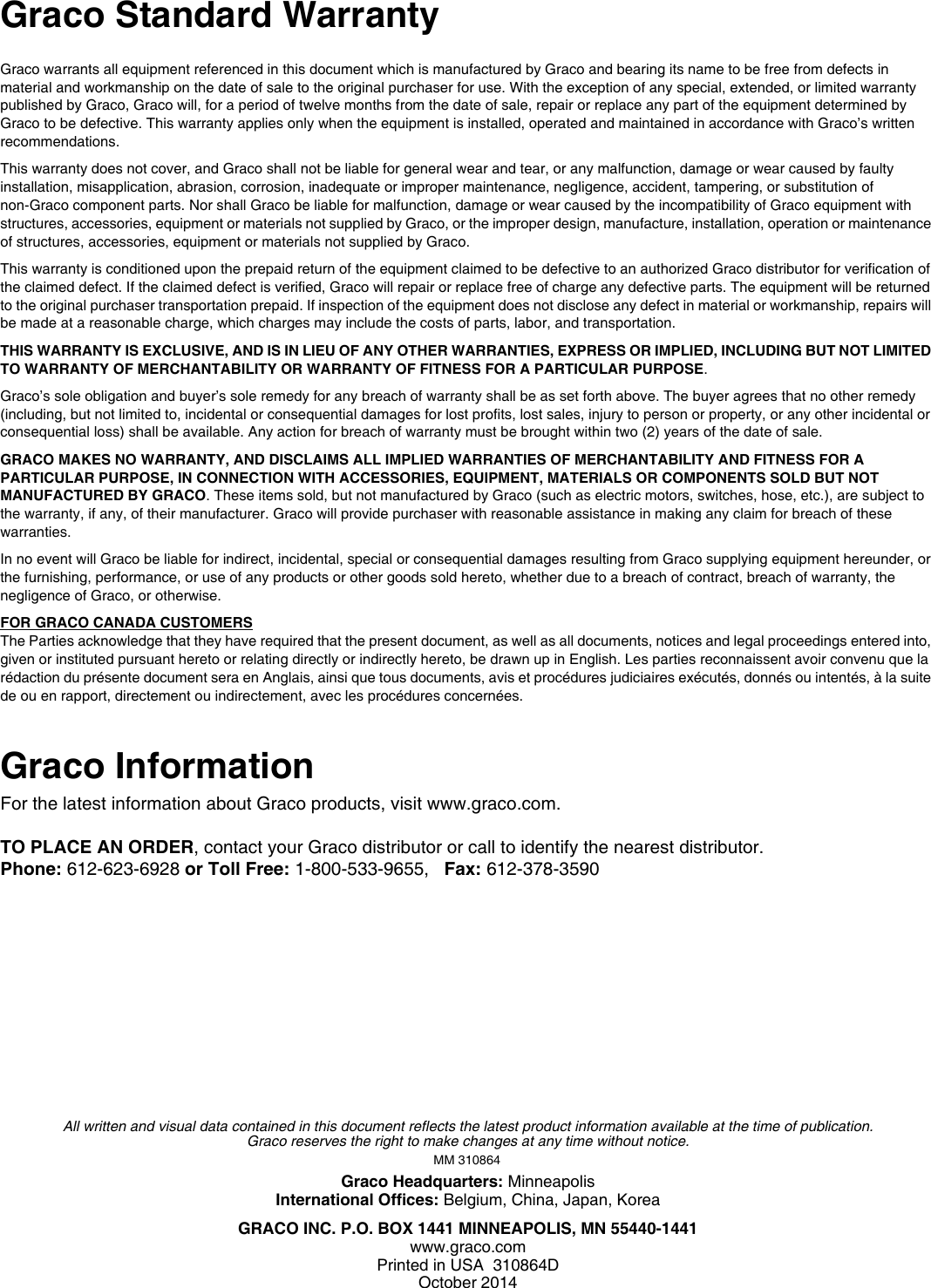 Page 8 of 8 - Graco 119577 310864D - 24-Gallon (90-Liter) Oil Ace, Instructions-Parts, English User Manual  To The E7066a8f-c3f3-4e29-902d-515cd6210a50