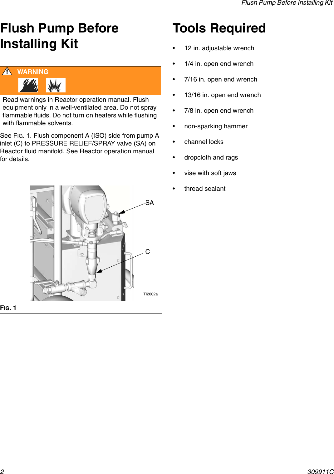 Page 2 of 10 - Graco 309911C Reactor Flush Kits, Instructions, English User Manual  To The 0a36accb-5834-4e52-829f-8752af31c042