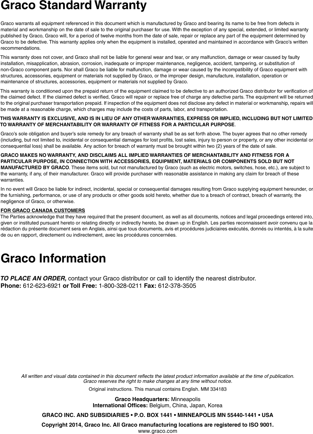 Page 10 of 10 - Graco 334183A 334183A, Modbus TCP Gateway Module, Instructions/Parts, English User Manual  To The 5ecdc2ce-1866-45c1-bba7-5915fa28ae54