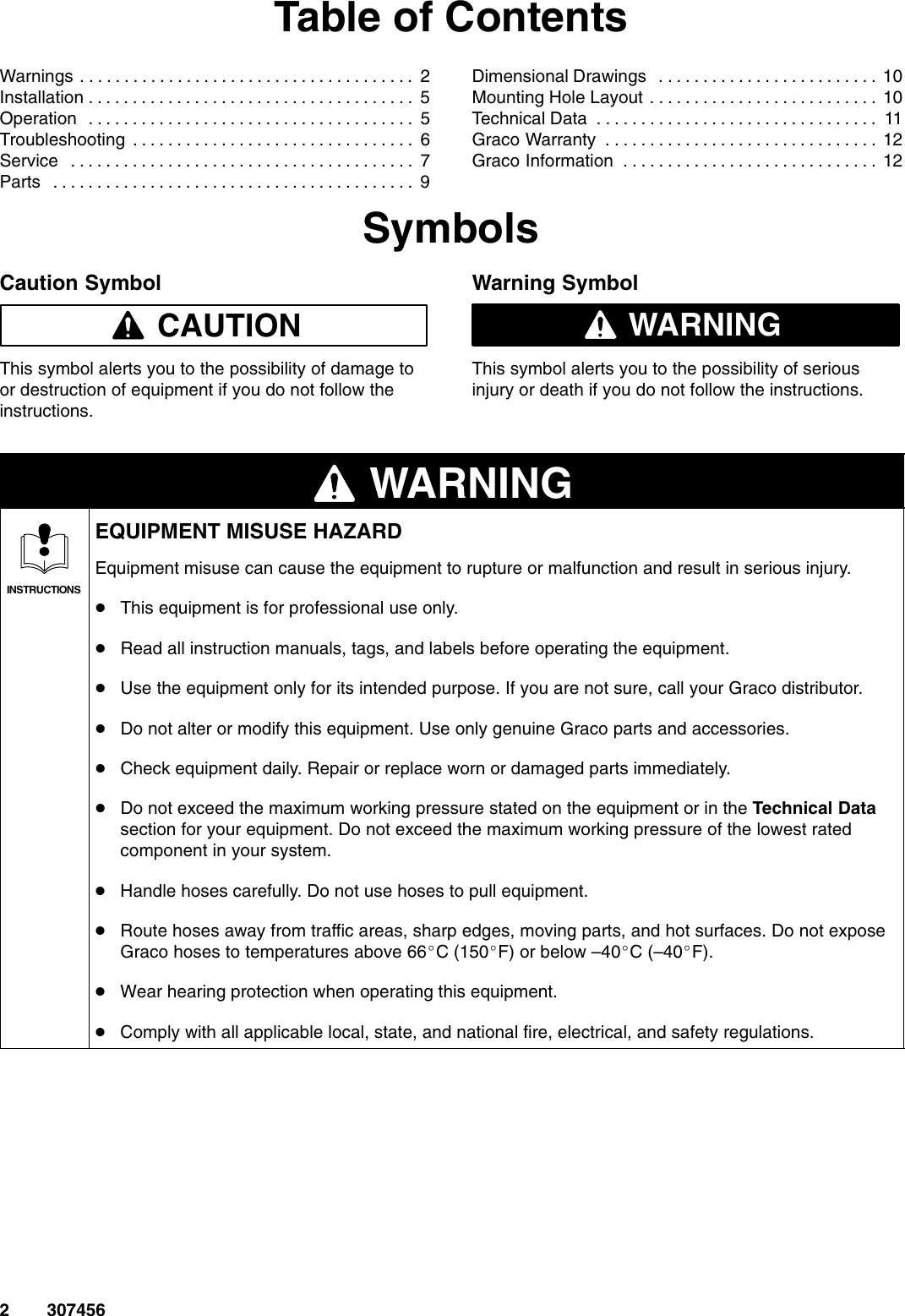 Page 2 of 12 - Graco Graco-307456U-Fast-Flo-Air-Motor-Users-Manual- 307456U, Fast-Flo Air Motor Instructions-Parts Manual, English  Graco-307456u-fast-flo-air-motor-users-manual