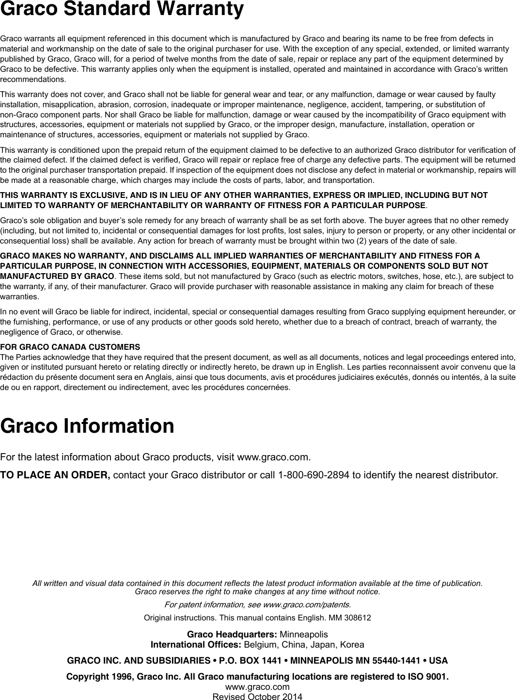 Page 12 of 12 - Graco Graco-308612J-Bead-Spray-Gun-Users-Manual- 308612J - Bead Spray Gun, Operation (English)  Graco-308612j-bead-spray-gun-users-manual