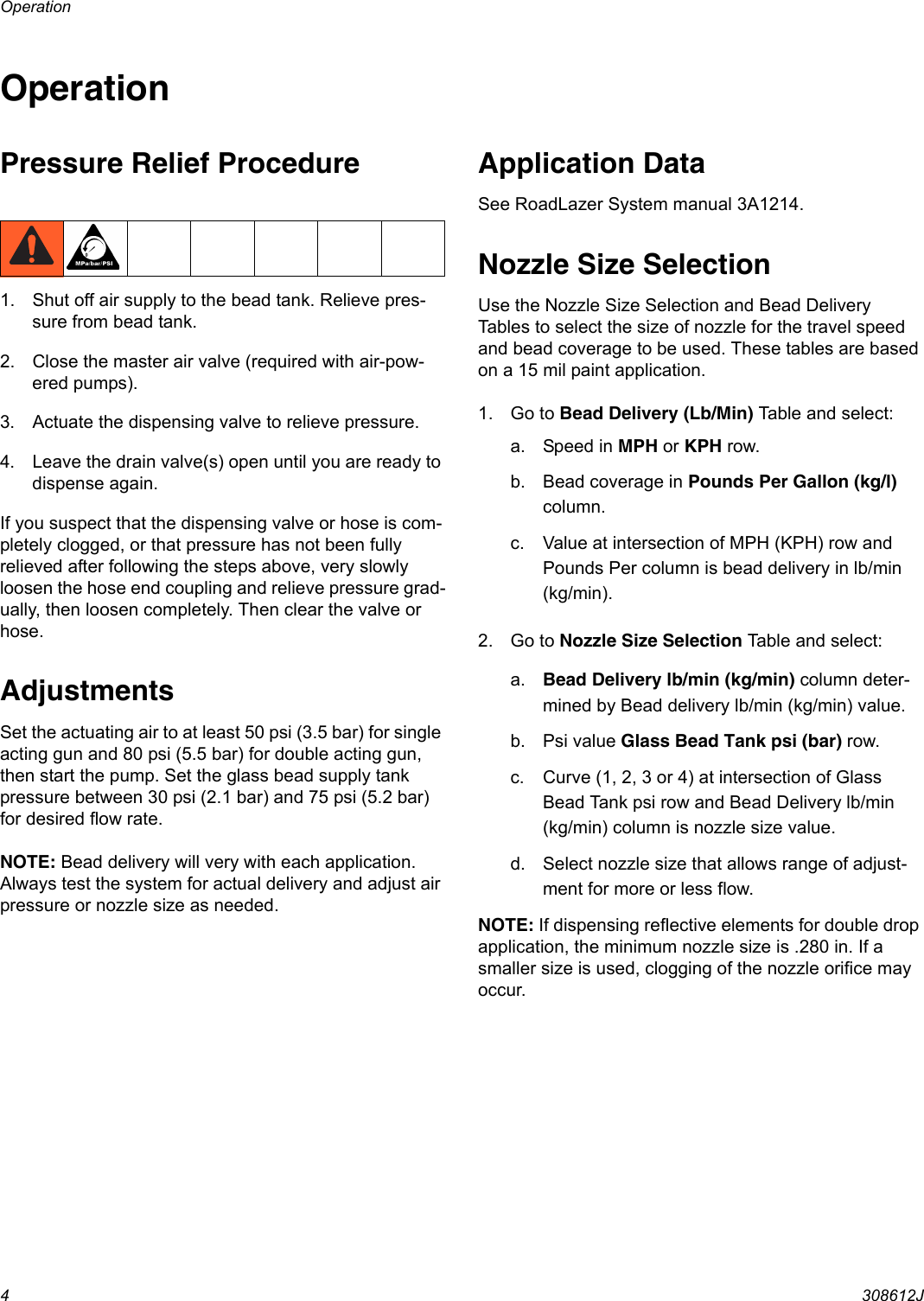 Page 4 of 12 - Graco Graco-308612J-Bead-Spray-Gun-Users-Manual- 308612J - Bead Spray Gun, Operation (English)  Graco-308612j-bead-spray-gun-users-manual