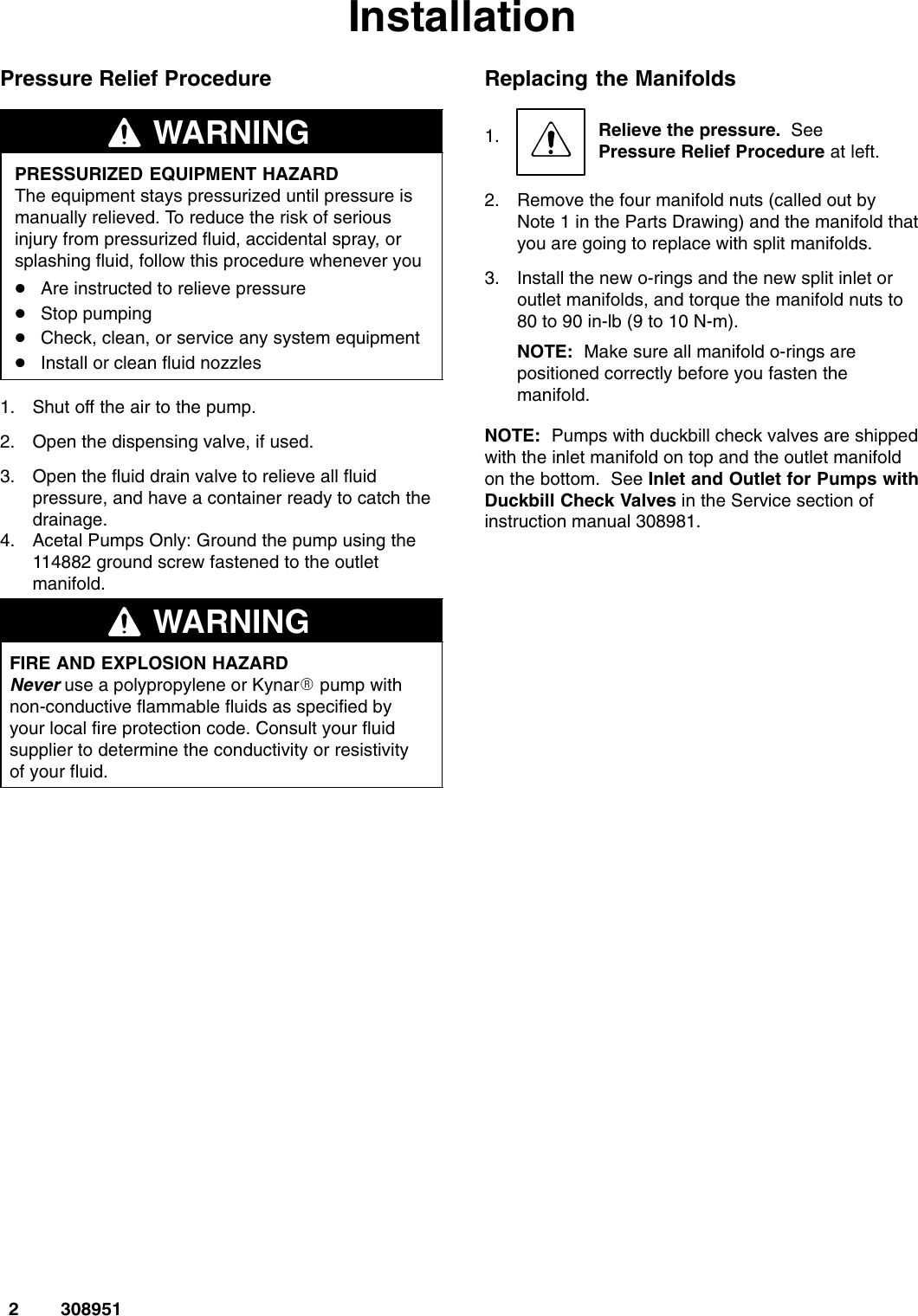 Page 2 of 4 - Graco Graco-308951B-Husky-515-Split-Manifold-Kits-Users-Manual- 308951B Husky 515 Split Manifold Kits  Graco-308951b-husky-515-split-manifold-kits-users-manual