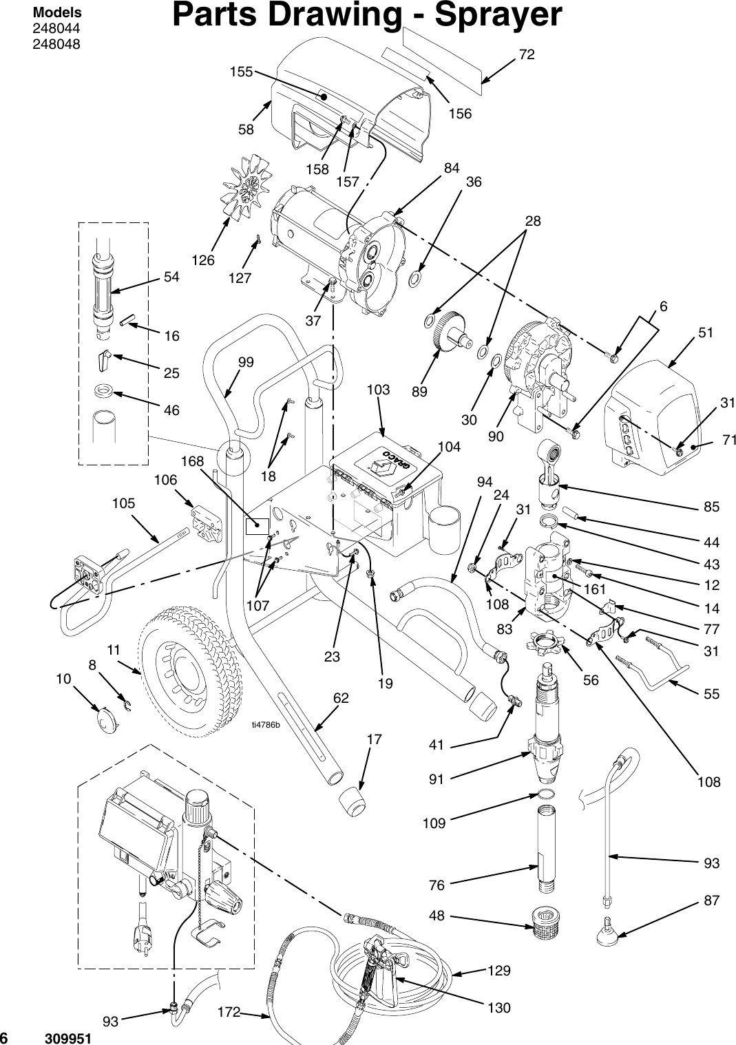 Graco 309951E Ultra Max Ii 695 795 1095 Parts Users Manual 695/795/1095