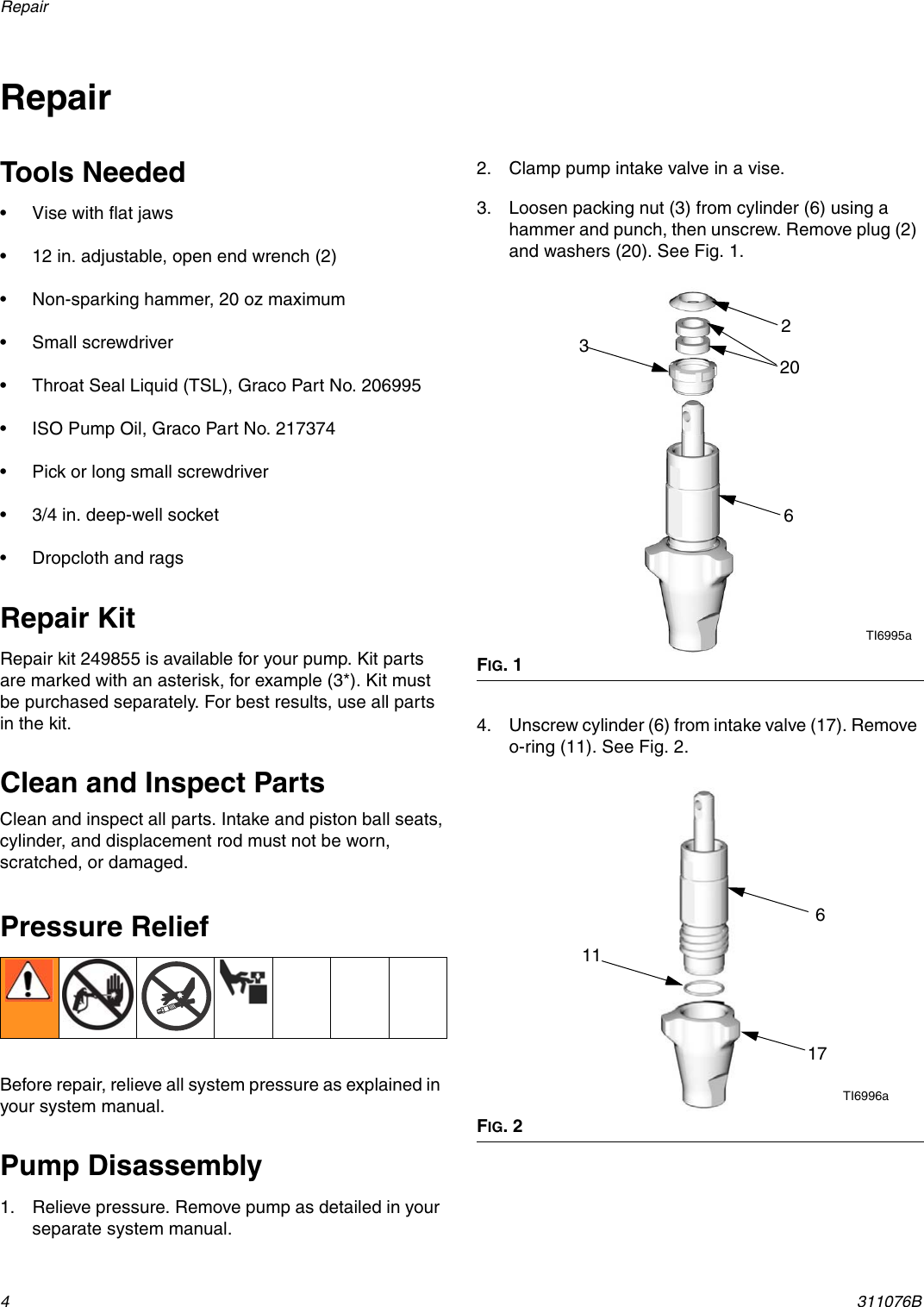 Page 4 of 10 - Graco Graco-311076B-Displacement-Pump-For-Reactor-E-10-Users-Manual- 311076B - Displacement Pump For Reactor E-10, Repair-Parts, English  Graco-311076b-displacement-pump-for-reactor-e-10-users-manual