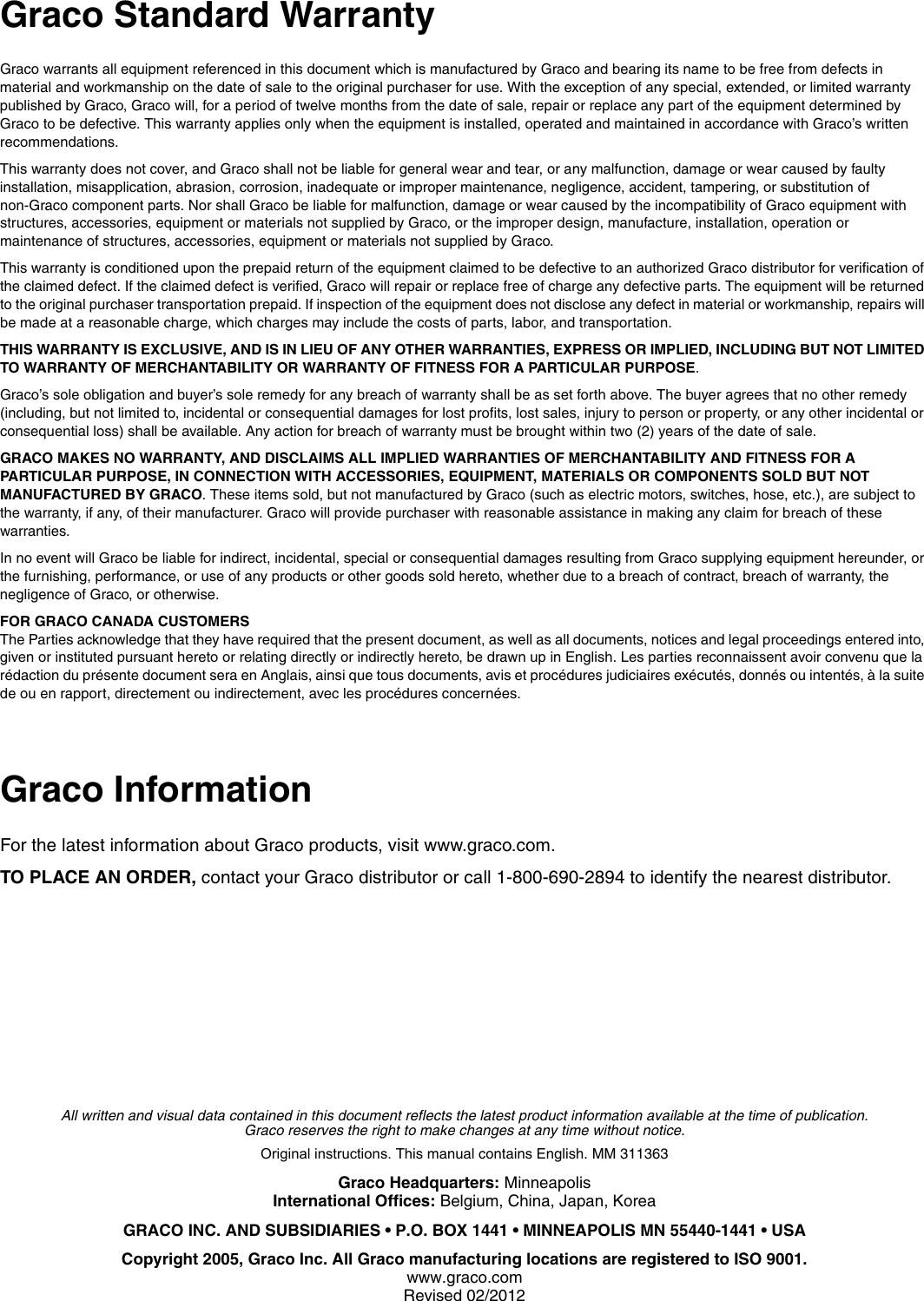 Page 10 of 10 - Graco Graco-311363L-Ultra-Max-Ii-Users-Manual- 311363L - Ultra Max II Parts List, (ENGLISH)  Graco-311363l-ultra-max-ii-users-manual