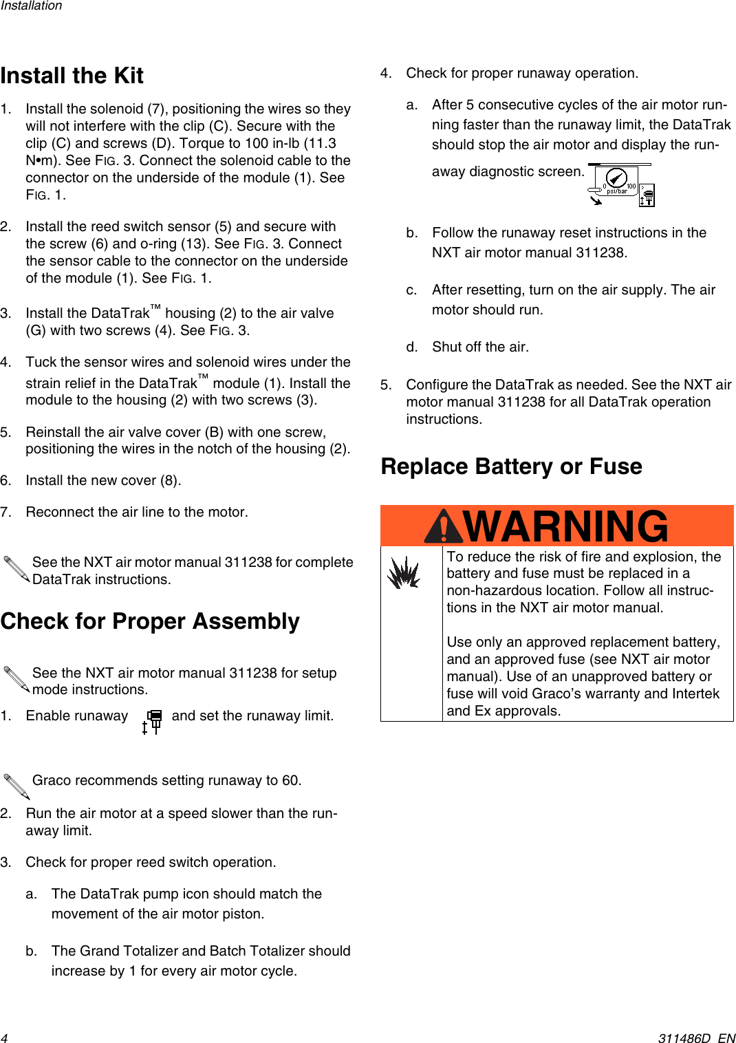 Page 4 of 6 - Graco Graco-311486D-Datatrak-Conversion-Kit-Users-Manual- 311486D - DataTrak Conversion Kit, Instructions-Parts, English  Graco-311486d-datatrak-conversion-kit-users-manual