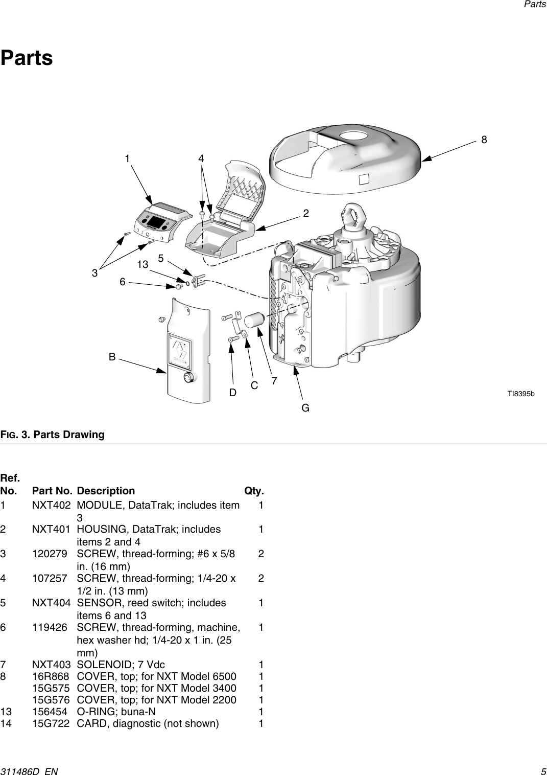 Page 5 of 6 - Graco Graco-311486D-Datatrak-Conversion-Kit-Users-Manual- 311486D - DataTrak Conversion Kit, Instructions-Parts, English  Graco-311486d-datatrak-conversion-kit-users-manual