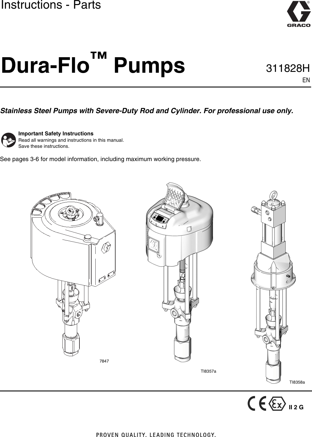 Graco 311828H Dura Flo Pumps Users Manual Instructions Parts, English