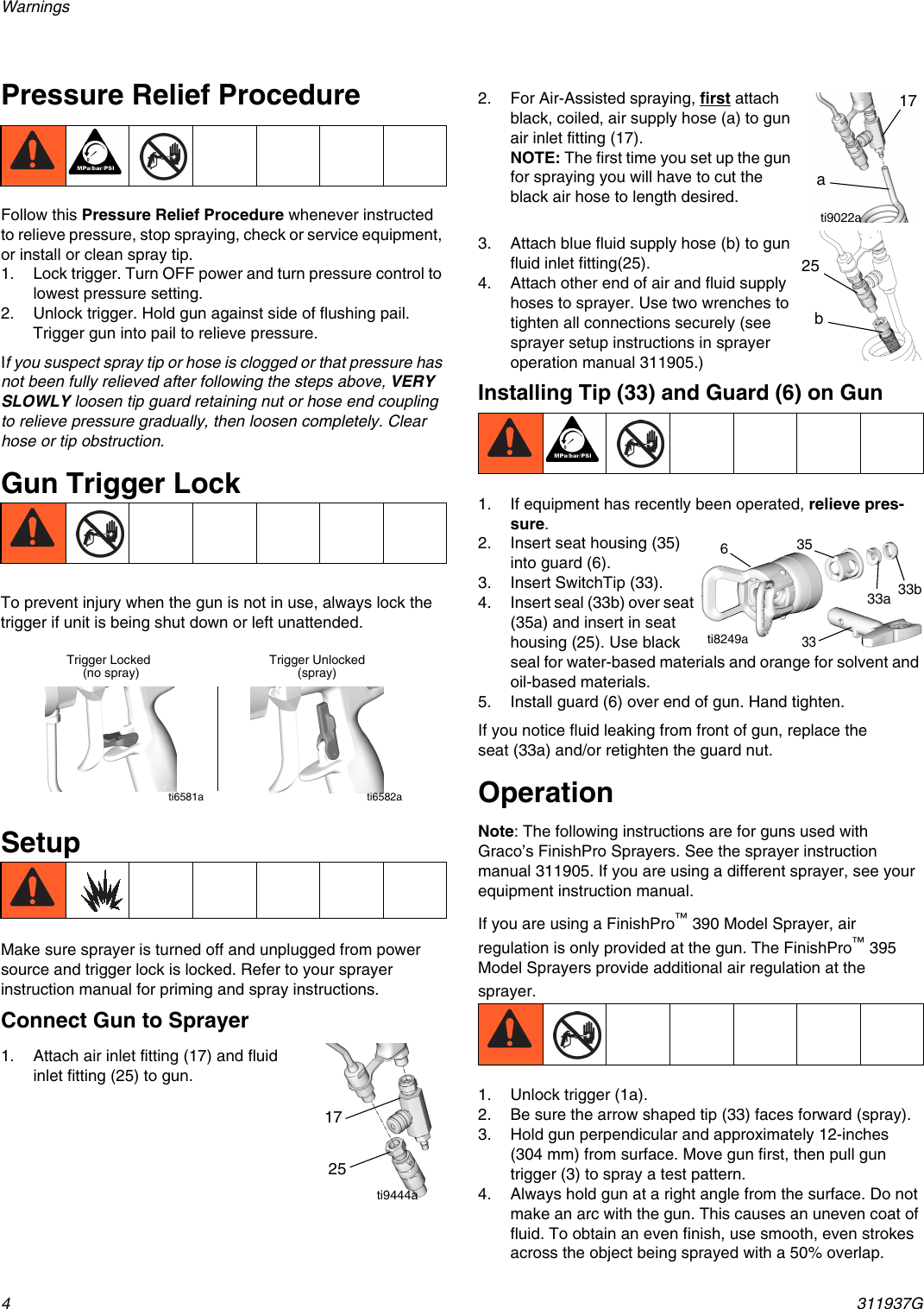 Page 4 of 10 - Graco Graco-311937G-G40-Users-Manual- 311937G - G40 Air Assisted Spray Gun, Instructions, Parts, English  Graco-311937g-g40-users-manual